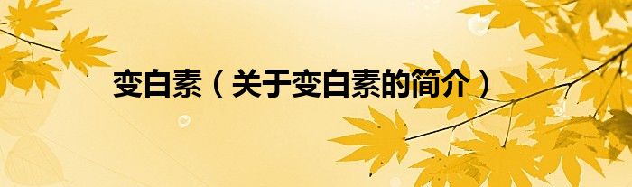 變白素（關(guān)于變白素的簡(jiǎn)介）