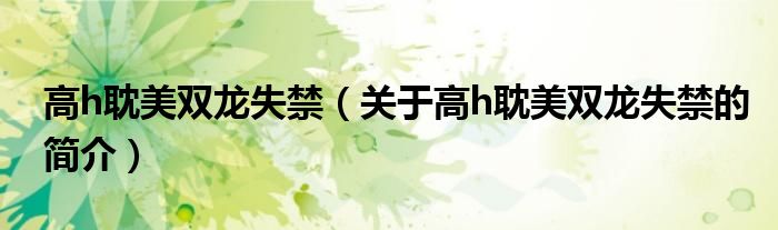 高h(yuǎn)耽美雙龍失禁（關(guān)于高h(yuǎn)耽美雙龍失禁的簡介）