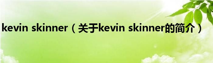 kevin skinner（關(guān)于kevin skinner的簡(jiǎn)介）