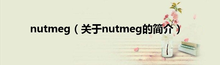 nutmeg（關(guān)于nutmeg的簡介）