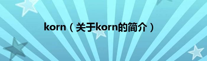 korn（關(guān)于korn的簡(jiǎn)介）