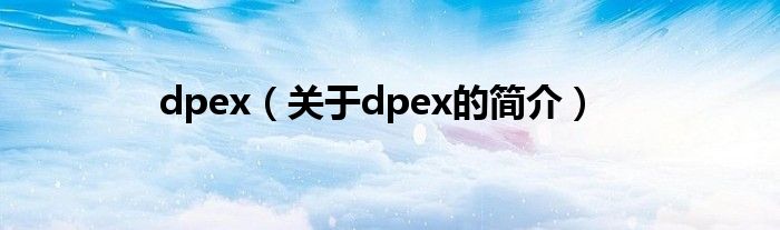 dpex（關于dpex的簡介）