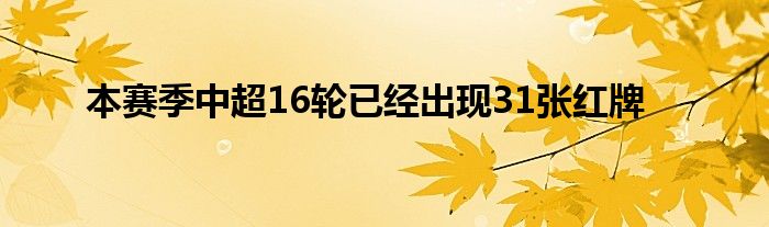 本賽季中超16輪已經出現(xiàn)31張紅牌