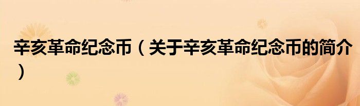 辛亥革命紀(jì)念幣（關(guān)于辛亥革命紀(jì)念幣的簡(jiǎn)介）