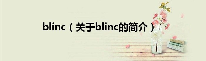 blinc（關(guān)于blinc的簡(jiǎn)介）