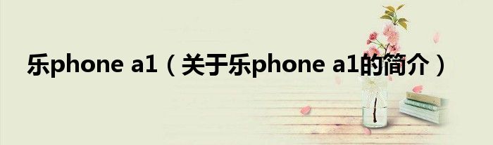 樂phone a1（關于樂phone a1的簡介）