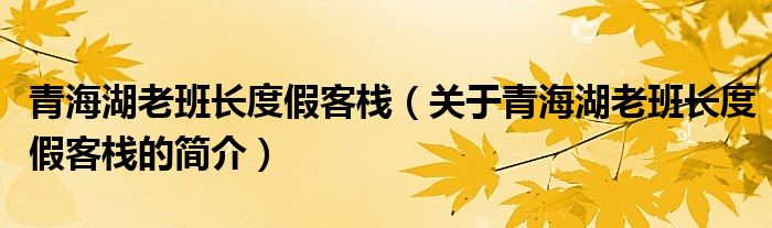 青海湖老班長度假客棧（關(guān)于青海湖老班長度假客棧的簡介）