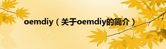 oemdiy（關(guān)于oemdiy的簡(jiǎn)介）