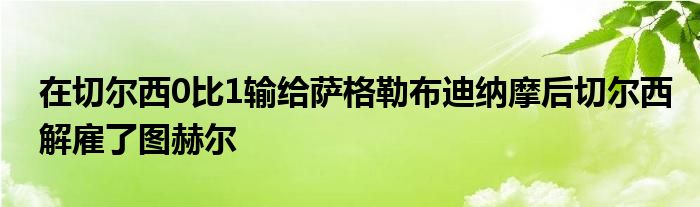 在切爾西0比1輸給薩格勒布迪納摩后切爾西解雇了圖赫爾