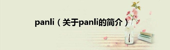 panli（關(guān)于panli的簡介）