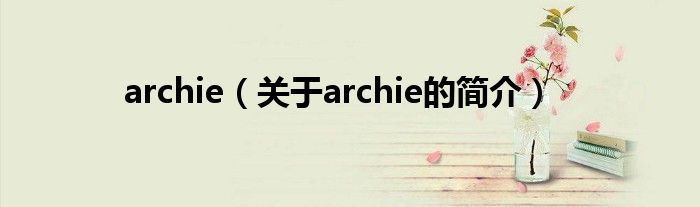 archie（關(guān)于archie的簡介）