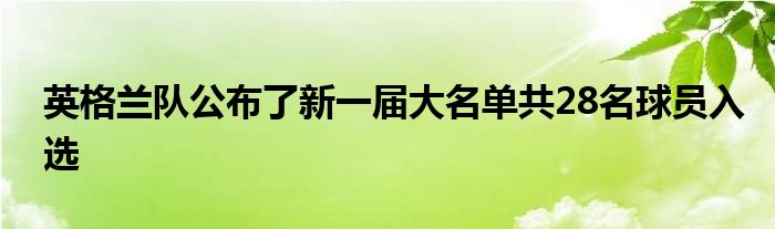 英格蘭隊(duì)公布了新一屆大名單共28名球員入選