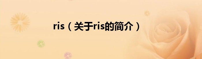 ris（關(guān)于ris的簡(jiǎn)介）