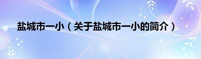 鹽城市一小（關(guān)于鹽城市一小的簡(jiǎn)介）