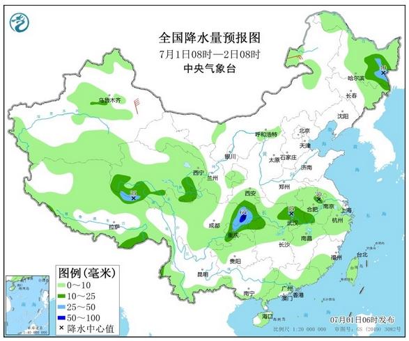 新一輪降雨過(guò)程接踵而至，華北黃淮高溫范圍縮減，注意防暑降溫和強(qiáng)降雨